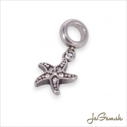 Korálka s príveskom 24x12mm CHIRURGICKÁ OCEĽ, 1ks (ch1758)